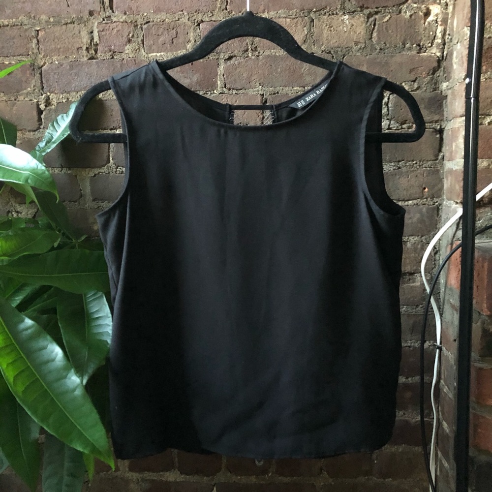 Zara black sleeveless top with beads